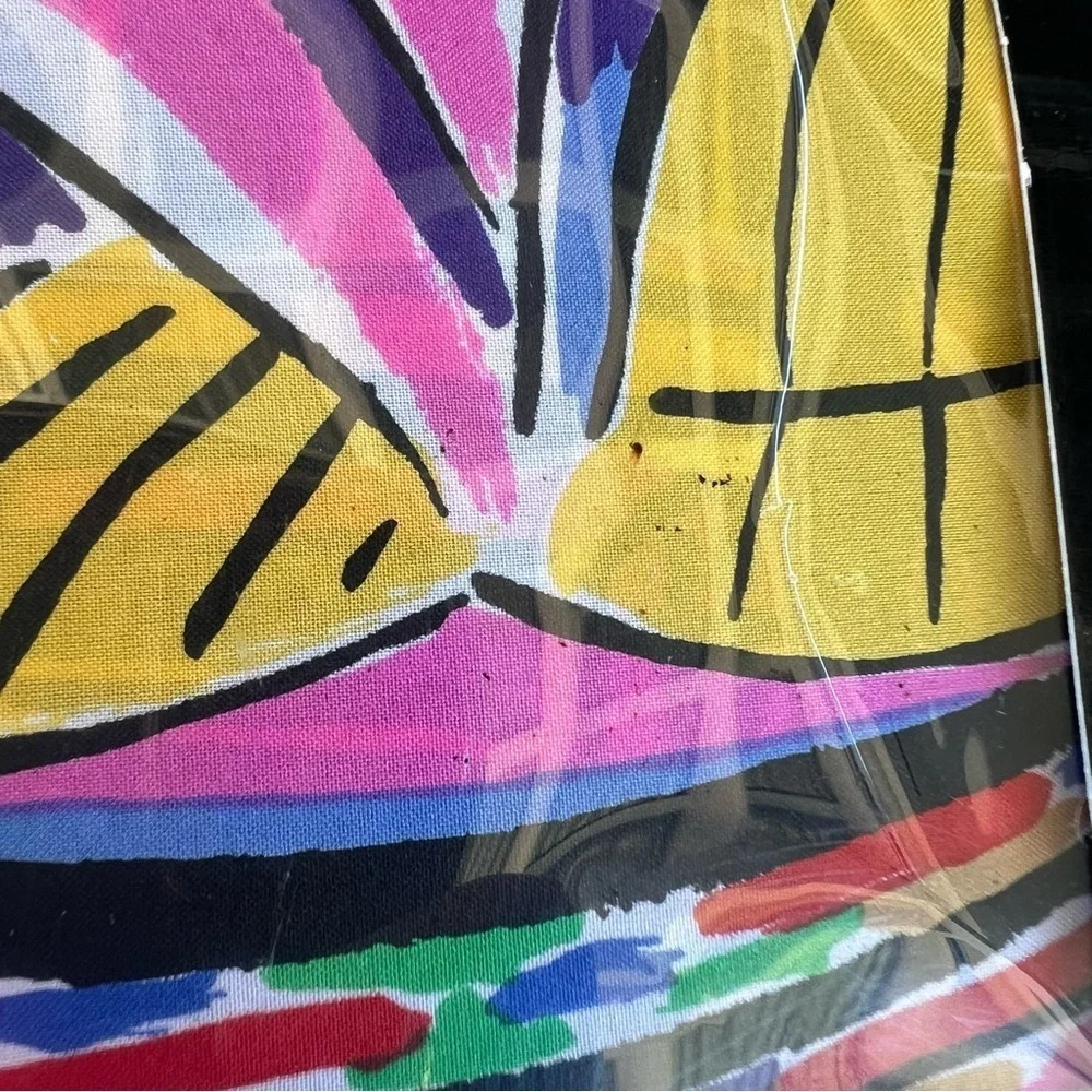 VTG Ken Done Sydney Harbor Night Firework Scarf Art-To-Wear Japan Colorful 24x24